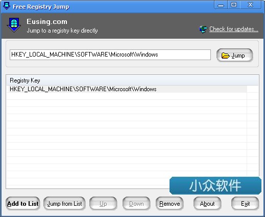 Free Registry Jump - 跳转到指定注册表 1