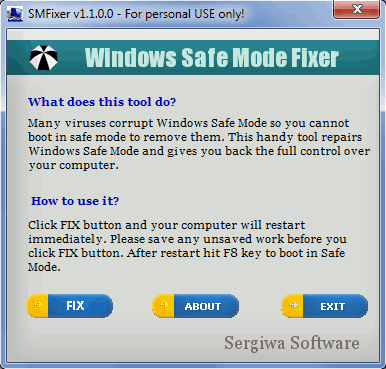SMFixer - 解除对安全模式的禁用 1