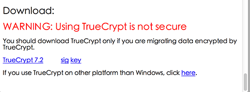 注意：使用 TrueCrypt 不再安全 2