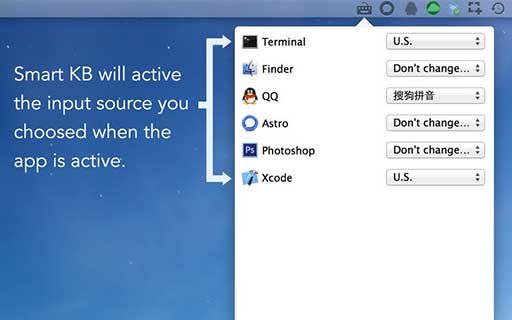 Smart KB - 根据程序自动切换输入法[OS X] 1