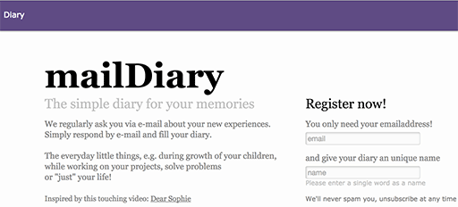 mailDiary - 支持导入 OhLife 数据的日记服务[Web] 1