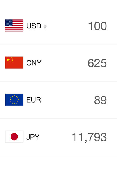 currenci - 极简风格汇率转换应用[iPhone] 1