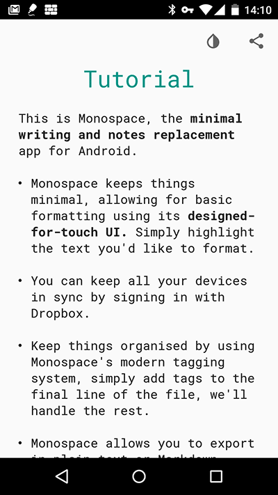 Monospace Writer - 支持 Markdown 的极简文本编辑[Android] 1