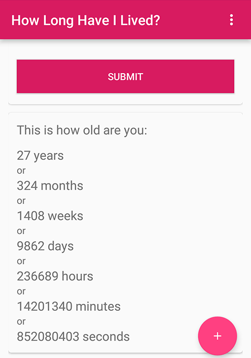 How Long Have I Lived? - 从出生到今天多久了[Android] 2