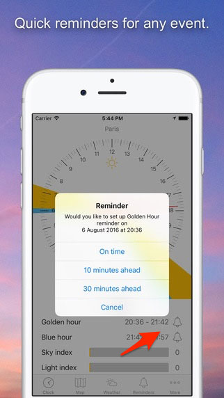 GoldenHour.one - 提醒你一天当中最好的时间与地点拍照[iPhone/iPad] 5