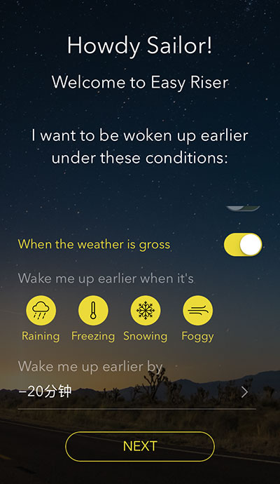 Easy Riser - 当遇到恶劣天气或者堵车的时候，提前 20 分钟叫你起床[iPhone] 3