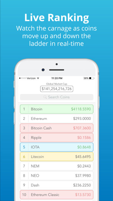 CryptoLadder - 支持超过 800 种「虚拟货币」实时报价 [iPhone/Android] 1