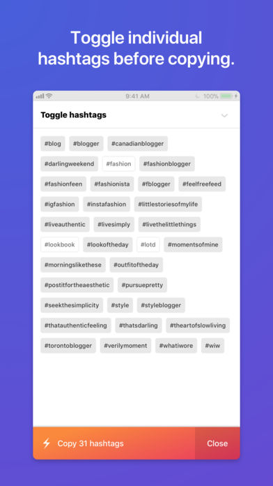Jetpack Hashtag Assistant - 帮 Instagram 网红快速添加海量标签 Hashtag [iPhone] 4