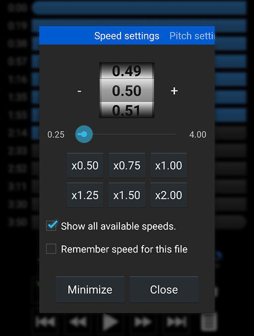 Audipo ~速度播放~「快进听录音、慢放听外语」音频调速播放器 [Android] 2