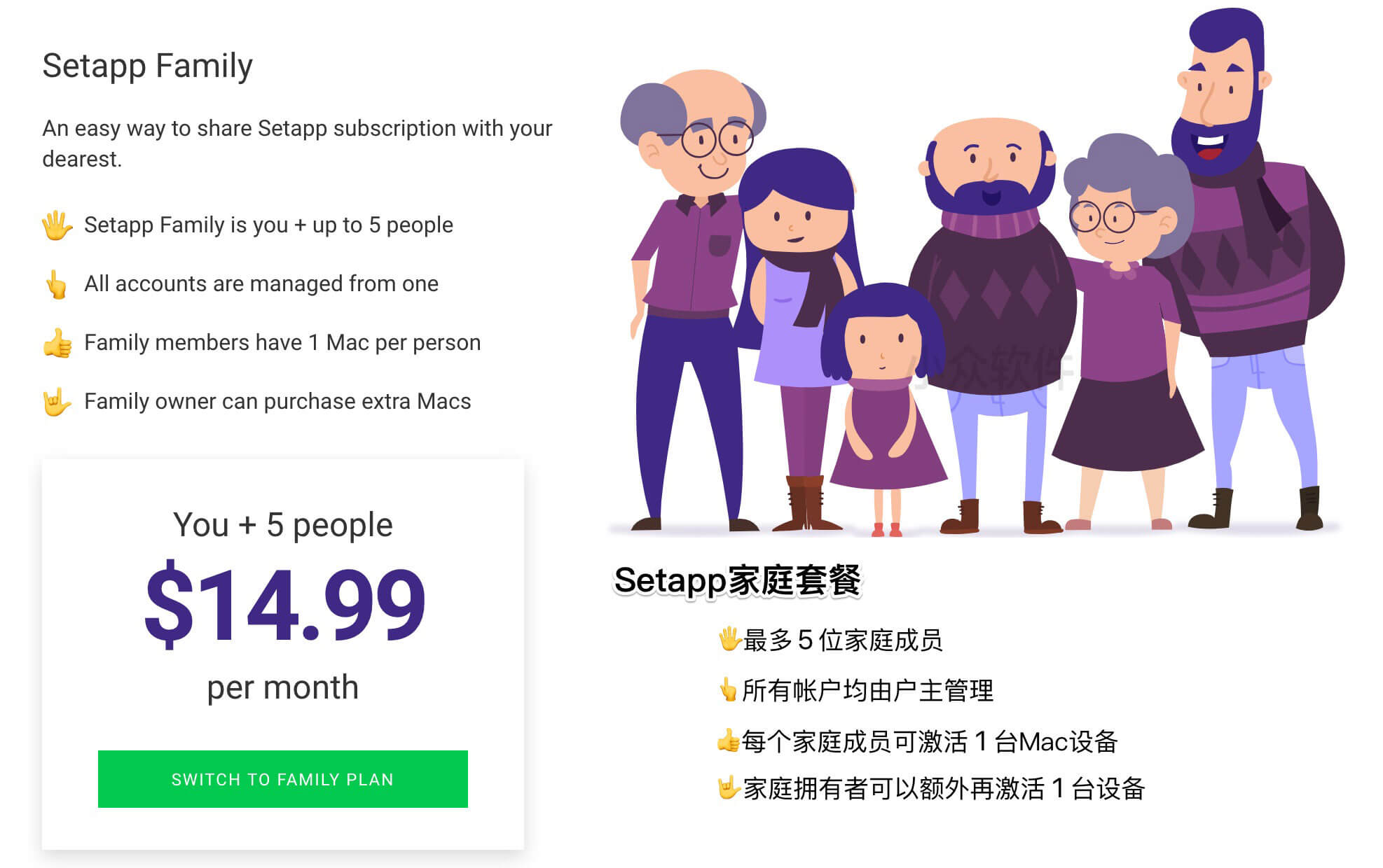 Setapp 家庭套餐最低月费 15 元，近 200 款正版 macOS 软件随便用 1