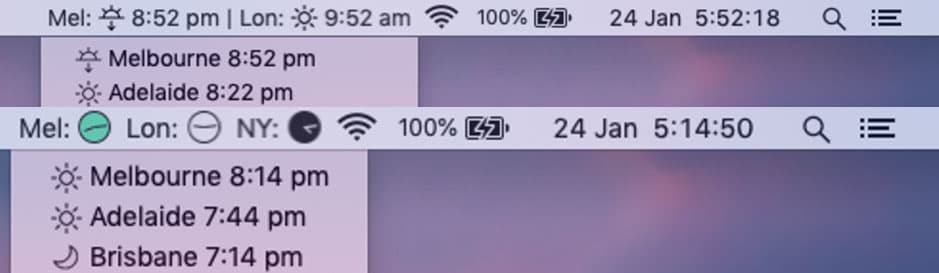 Menu World Time - 在 macOS 菜单栏显示世界时间 2