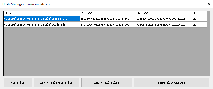 Hash Manager - 批量修改任意文件的哈希值（MD5）[Win] 2