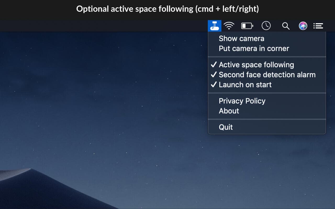Rearview - 利用前置摄像头，实时查看谁在你后面，并可以发出警报声音[macOS] 2