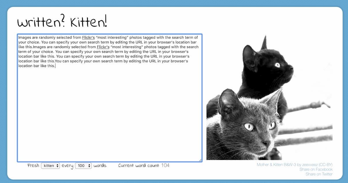 Written Kitten - 每输入100字，展示一张可爱的猫咪图片 2