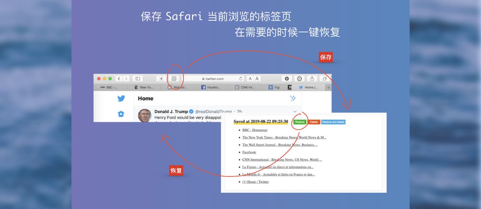 Tab Space - 为 Safari 多标签页添加分类保存、快捷键 1