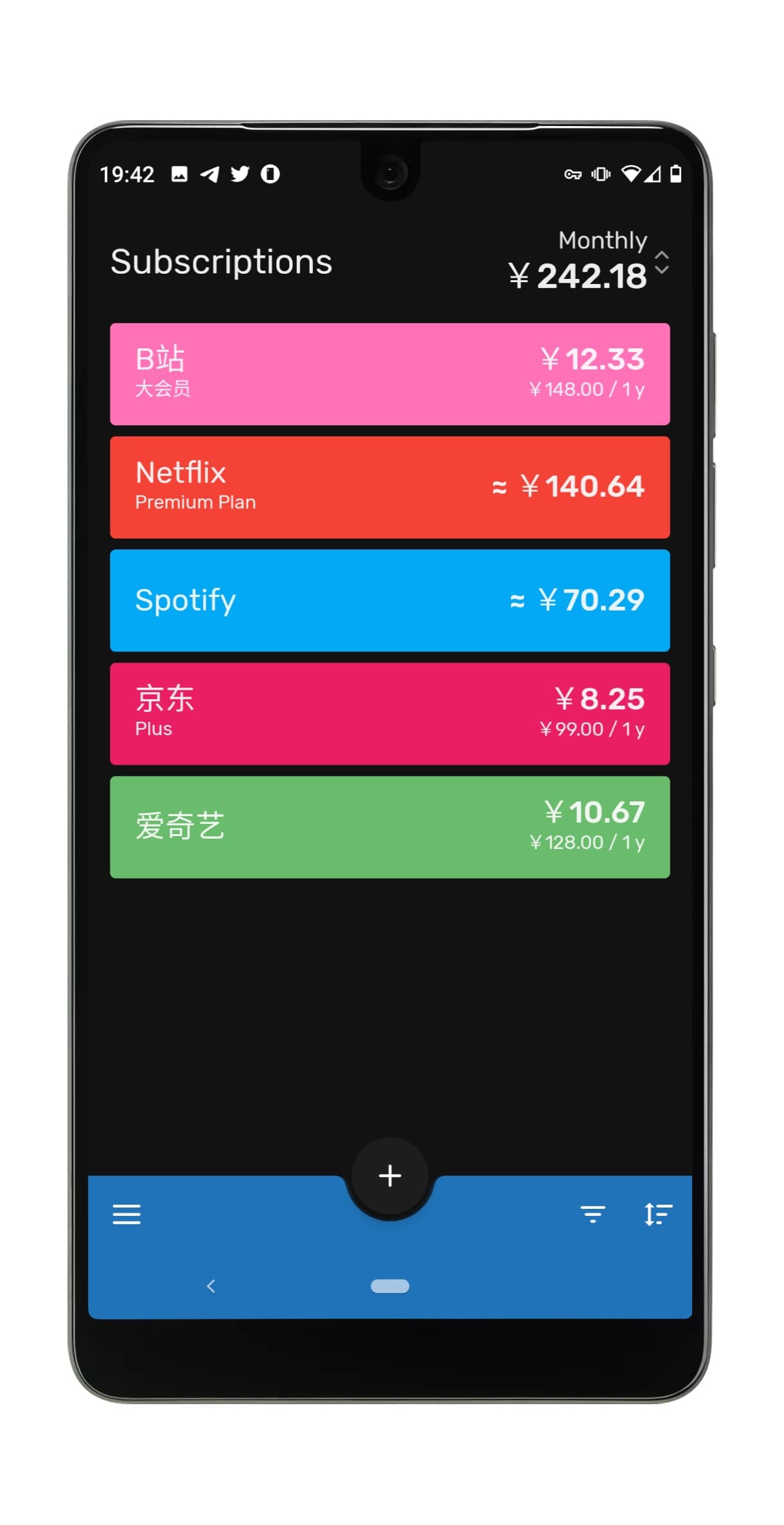 Subscriptions - 支持自动汇率的订阅制管理应用[Android] 2