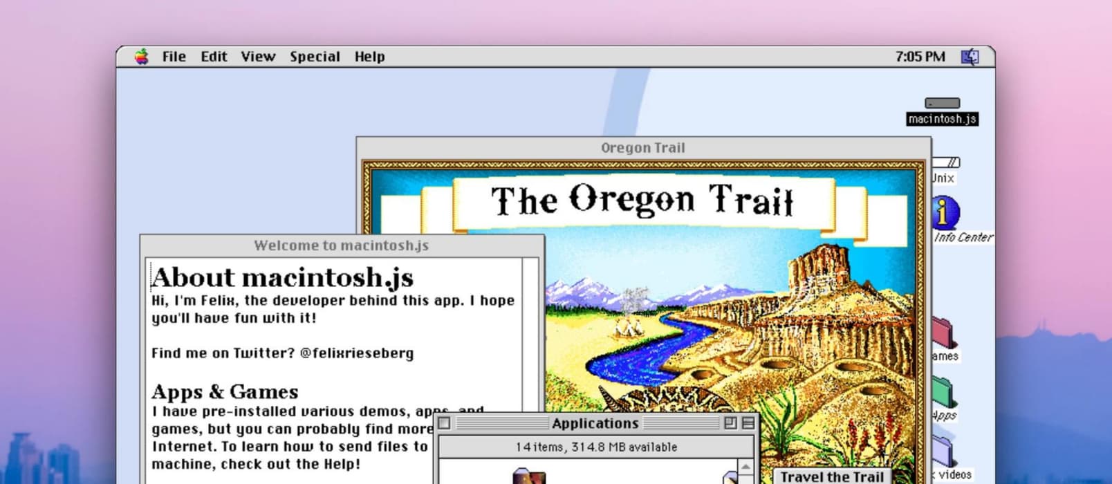 macintosh.js - 在现代 Windows、macOS、Linux 操作系统中模拟 1997 年的 Mac OS 8 1
