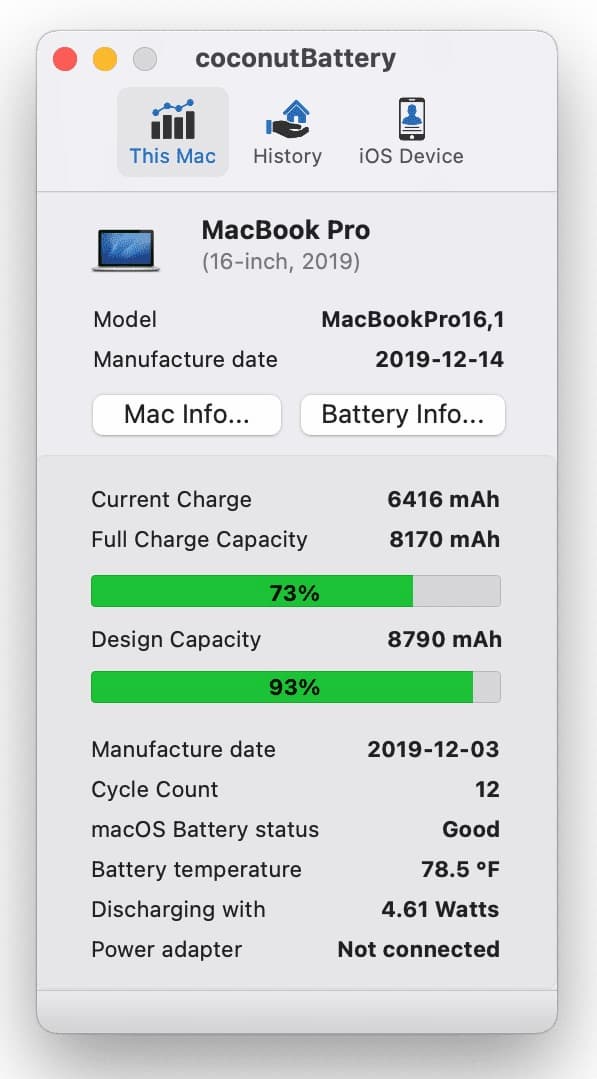 coconutBattery 3 - 从 2005 年以来一直在测 Mac 与 iOS 设备的电池健康状态[macOS] 1