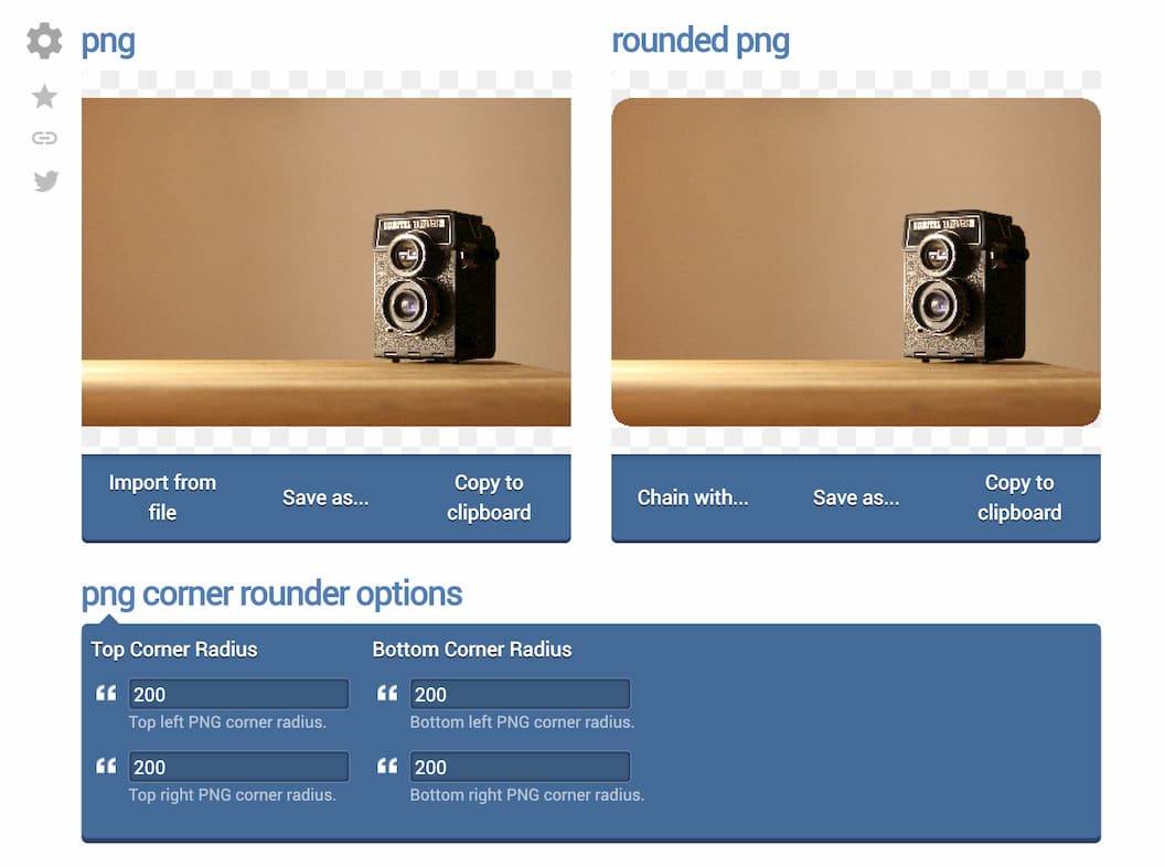OnlinePngTools corner rounder 生成圆角图片