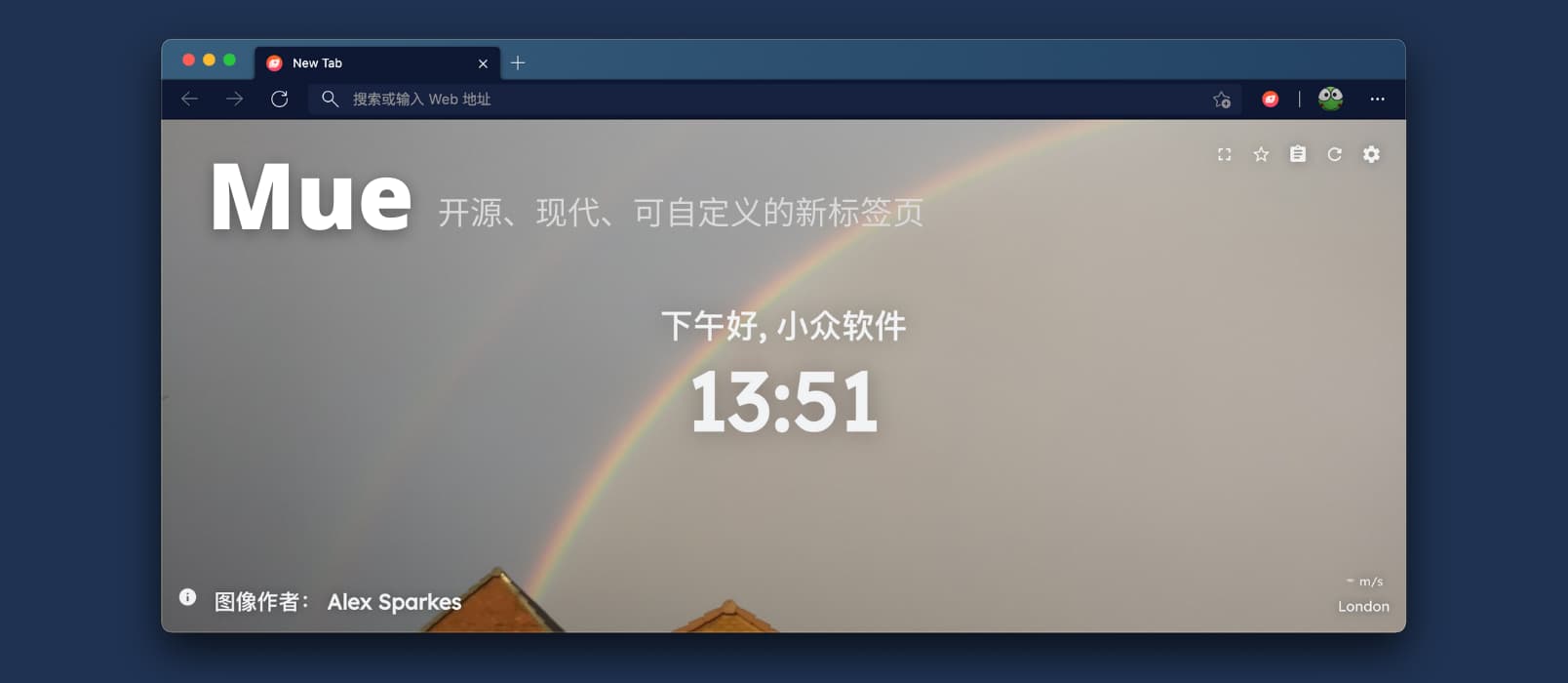 Mue - 开源、现代、可自定义的新标签页[Chrome/Firefox]