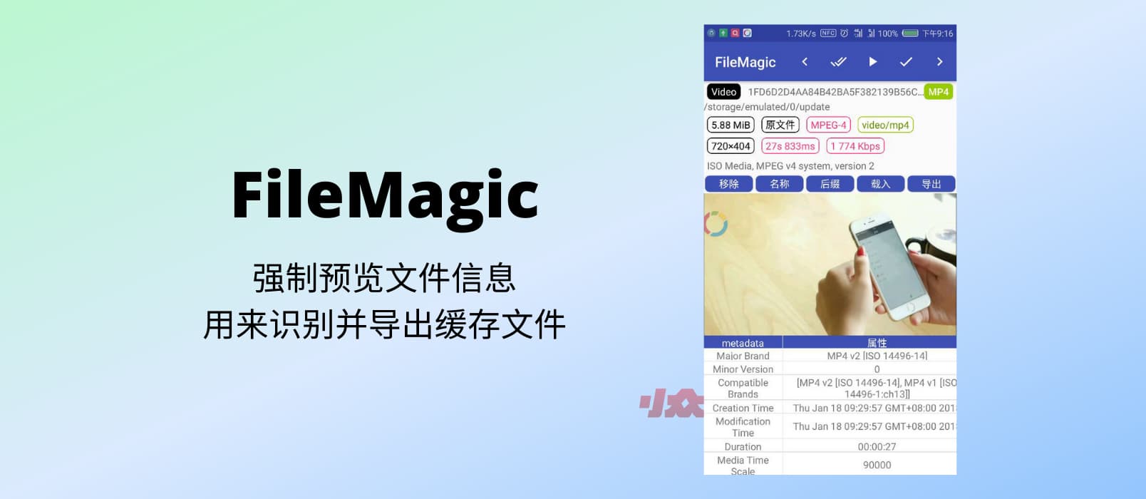 FileMagic - 强制预览文件信息，用来识别并导出缓存文件