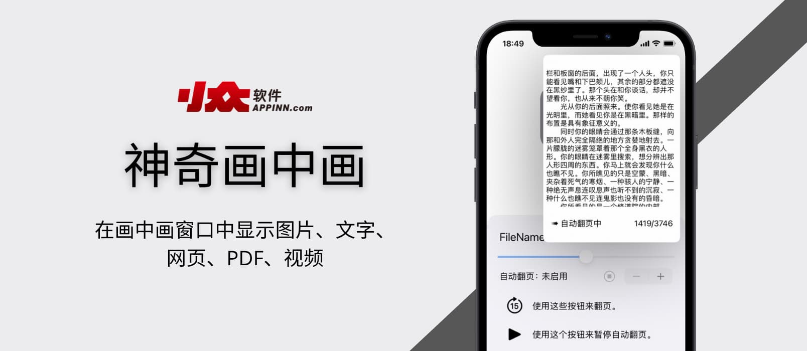 神奇画中画 - 在画中画窗口中显示图片、文字、网页、PDF，还有视频[iPad/iPhone]