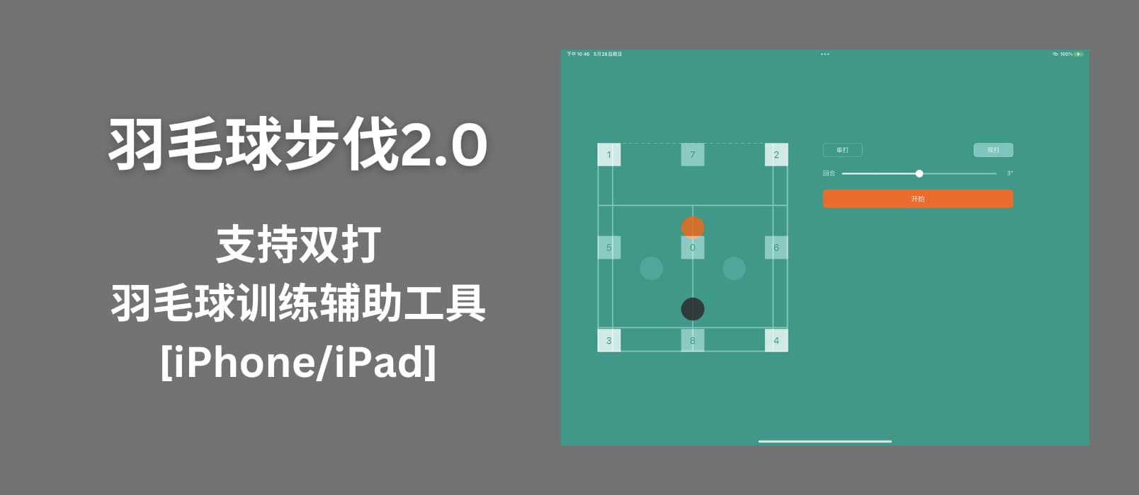 羽毛球步伐2.0 - 支持双打的羽毛球训练辅助工具[iPhone/iPad/macOS]