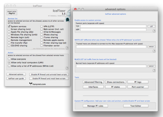 IceFloor - Mac 内置防火墙的高级图形配置 1